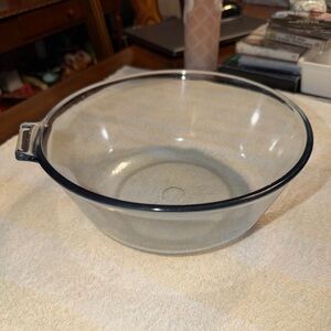 Pyrex B-K 834-B Bowl Blue With Handle 9” Round X 3.75” T